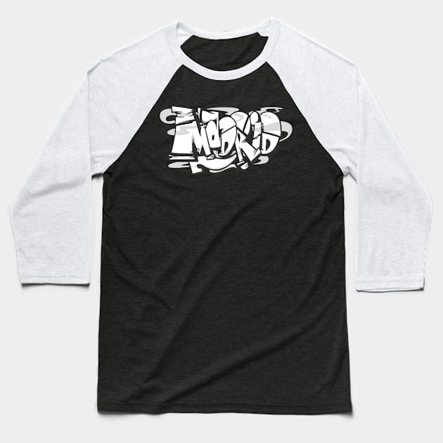 Madrid graffiti Baseball T-Shirt by manuvila